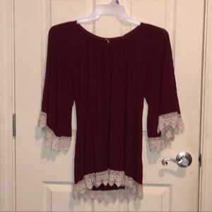 burgundy top